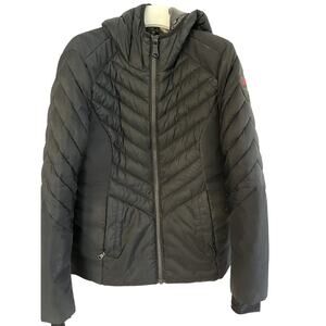 Pajar Ski Jacket Women M Puffer Quilted Reflective Hood Athleisure Gorpcore